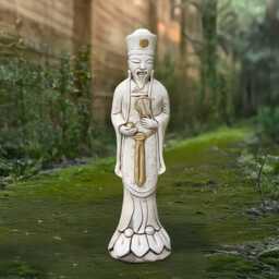 Traditional Chinese Man Statue Concrete Figurine Outdoor Soldier Sculpture Zen Garden Ornament Japanese Decoration Lover Gift - thumbnail 3