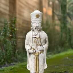 Traditional Chinese Man Statue Concrete Figurine Outdoor Soldier Sculpture Zen Garden Ornament Japanese Decoration Lover Gift - thumbnail 2