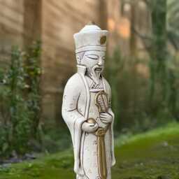 Traditional Chinese Man Statue Concrete Figurine Outdoor Soldier Sculpture Zen Garden Ornament Japanese Decoration Lover Gift - thumbnail 4