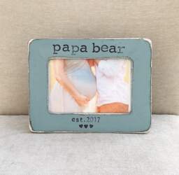 Papa Gift, First Time Dad Bear, Personalized Picture Frame, Pregnancy Announcement