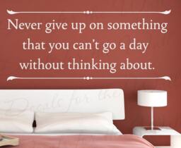 Never Give Up Office Inspirational Achievement Success Vinyl Wall Lettering Decal Quote Design Sticker Graphic Decoration Art Decor J91 - thumbnail 1
