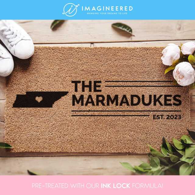 Custom Usa Home State Doormat - Tennessee Mat Map Couple Gifts New Gift Ideas Personalized - image 1