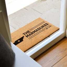 Custom Usa Home State Doormat - Tennessee Mat Map Couple Gifts New Gift Ideas Personalized - thumbnail 2