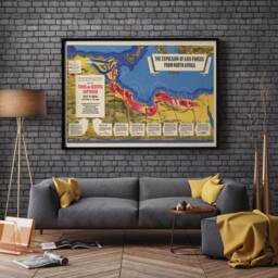 Ww2 North Africa Map Print Tunis & Bizerta, Vintage Military Wall Art - thumbnail 2