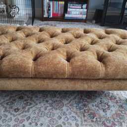 100 cm X 54 Ibiza Chesterfield Deep Buttoned Luxurious Footstool/Ottoman Coffee Table in Crushed Silver. UK Delivery Only - thumbnail 4