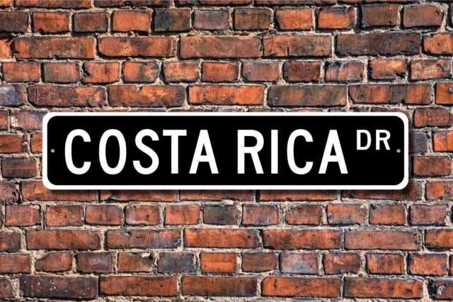 Costa Rica Sign, Wall Decor, Keepsake, Gift, Souvenir, Custom Street Quality Metal Sign - image 1