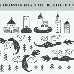 Dragon Decals - Nursery Wall Decals, Art, Kids Room Decor, Tree Stickers For And - thumbnail 2