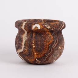 Hand Carved Terme Travertine Vase Brown Stone Home Decor - thumbnail 1