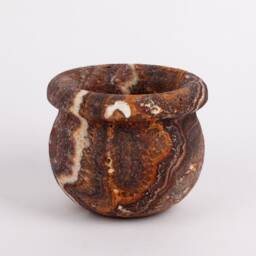 Hand Carved Terme Travertine Vase Brown Stone Home Decor - thumbnail 2