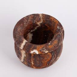 Hand Carved Terme Travertine Vase Brown Stone Home Decor - thumbnail 3