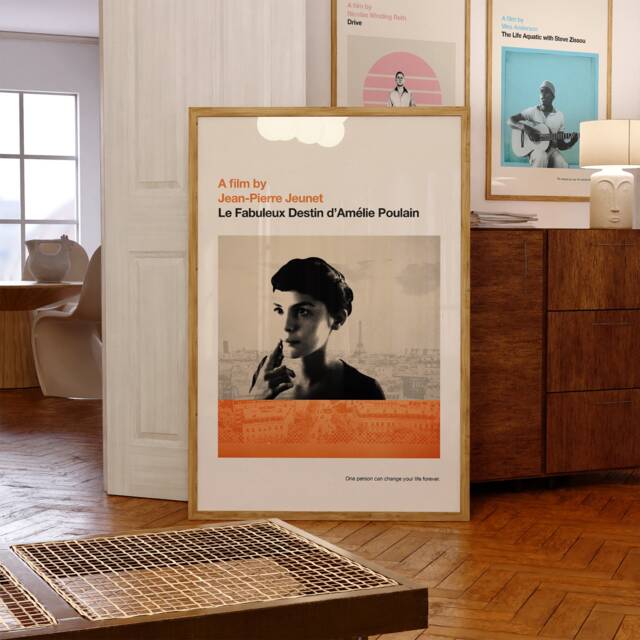 Amelie Print - Movie Poster, Retro, Mid Century Modern, Vintage Art Print, Minimalist - image 1