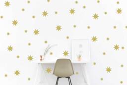 Starburst Decal, Star Decals, Sparkle Gold Stars, Wall Boys Room Girls Nursery, Nursery Decals - thumbnail 1