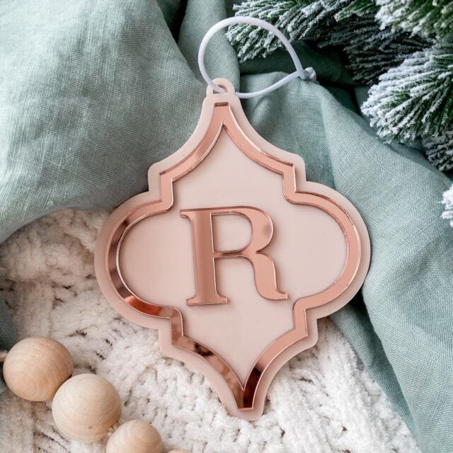 Personalised Christmas Bauble - Customised Decoration Acrylic Initial Ornament - image 1