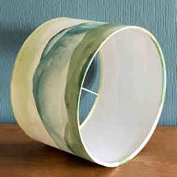 Handmade Velvet Lampshade Watercolour Landscape Design, Table Or Pendant Fitting - thumbnail 2