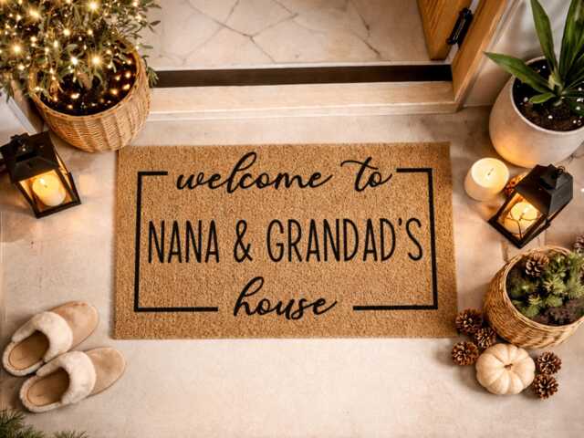 Custom Grandparents Day Gift - Nana & Grandad's Welcome Mat Entryway - image 1