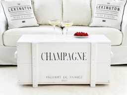 Coffee Table Chest Wooden Box Vintage Shabby White