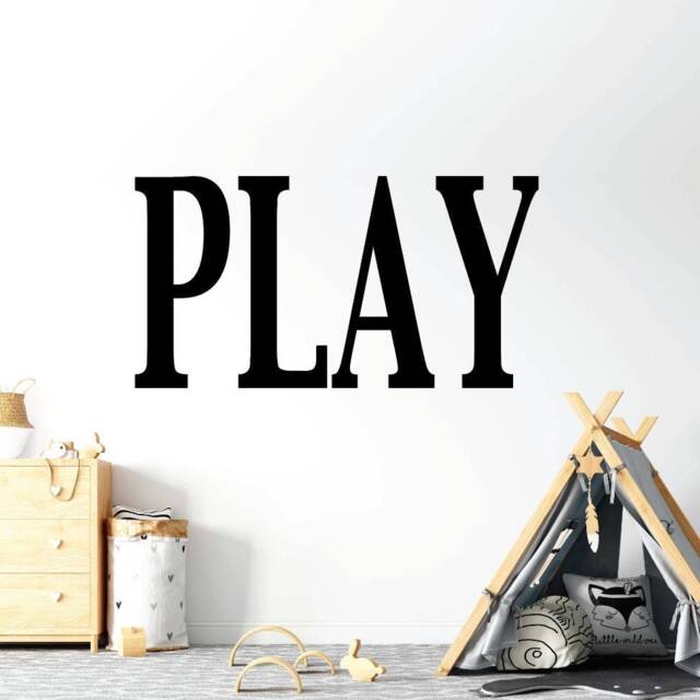 Customizable Large Play Sign For Playroom, Personalized Big Letters Wall Vinyl Stickers, Alphabet Decal For Kids Room, Childs Name Art - image 1