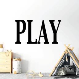 Customizable Large Play Sign For Playroom, Personalized Big Letters Wall Vinyl Stickers, Alphabet Decal For Kids Room, Childs Name Art - thumbnail 1