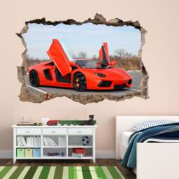 Supercar Sports Car Wall Sticker Mural Decal Poster Print Art Kids Bedroom Home Decor Lamborghini Cb9 - thumbnail 2