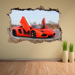 Supercar Sports Car Wall Sticker Mural Decal Poster Print Art Kids Bedroom Home Decor Lamborghini Cb9 - thumbnail 1