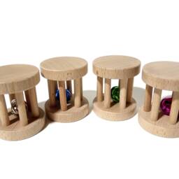 Montessori Rattle Set, 5 Wooden Baby Toys - thumbnail 3
