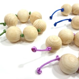 Montessori Rattle Set, 5 Wooden Baby Toys - thumbnail 2