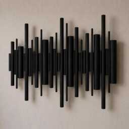 Handmade Wood Wall Sculpture, Japandi Minimalist 3D Artwork, Modern Interior Decor - thumbnail 2