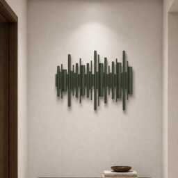 Handmade Wood Wall Sculpture, Japandi Minimalist 3D Artwork, Modern Interior Decor - thumbnail 3
