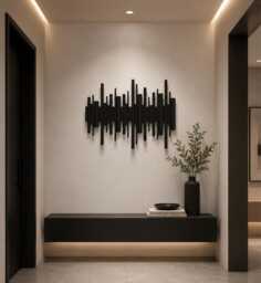 Handmade Wood Wall Sculpture, Japandi Minimalist 3D Artwork, Modern Interior Decor