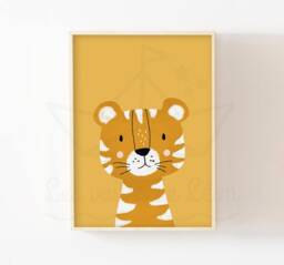 Tiger Wall Art, Personalized Name Poster, Safari Jungle Animals, Baby Shower Gift Idea - thumbnail 1
