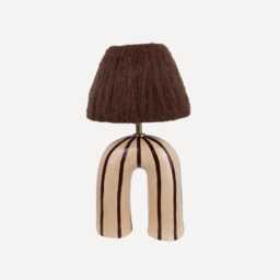 Handmade Ceramic Table Lamp Striped Pattern, Modern Artisan Lighting