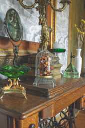 Handmade Monarch Butterfly Swarm in A Glass Cloche With Vintage Base - thumbnail 1