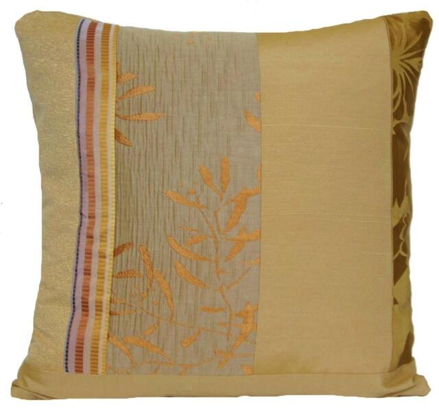 Sale From 39.99 To 29.99 Gold Designers Fabric Hanmade Unique Contemporary Silk Patchwork Cushion Cover Modren Pillow Throw Case