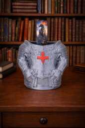 Knight Armor Pen Holder, Medieval Desk Organizer, Pencil Pot, Fantasy Decor, Bookmark Soda Can Gamer Gift - thumbnail 1