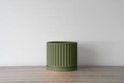 "Classical Planter With Drainage & Saucer in Army Green, Unique 3D-Printed Plant Pot, Small To Large Sizes 4"" 5"" 6"" 7"" 8" - thumbnail 1