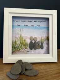 Personalised Family Gift, Pebble Picture Frame, Gift For Moving, New Baby, Home, Sentimental Wall Art, Family, Print - thumbnail 1