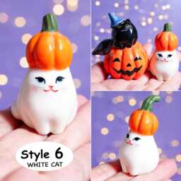 Hand Made Small Ceramic Pumpkin, Fall Decor Decoration, Halloween Gifts - thumbnail 3