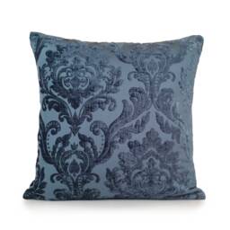 Light Or Silver Navy Blue Pillow, Throw Pillow Cover, Decorative Cushion Pillowcase, Trendy Accent Velour Blend - thumbnail 1