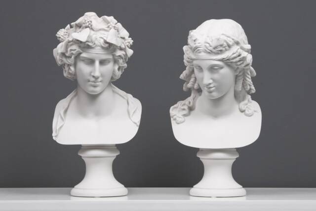Lansdowne Antinous - As Dionysus & Ariadne Bust Sculpture - Antique Pair Statue Greek God Bacchus Made in Europe The Ancient Home - image 1