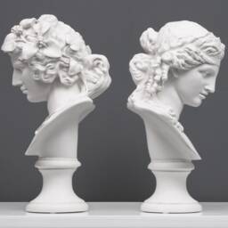Lansdowne Antinous - As Dionysus & Ariadne Bust Sculpture - Antique Pair Statue Greek God Bacchus Made in Europe The Ancient Home - thumbnail 3