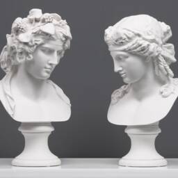 Lansdowne Antinous - As Dionysus & Ariadne Bust Sculpture - Antique Pair Statue Greek God Bacchus Made in Europe The Ancient Home - thumbnail 2