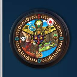 Majora's Mask Clock - Legend Of Zelda Video Game Decor Clocktown Retro - thumbnail 2