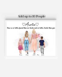 Personalised Auntie Print, Gift For Auntie, Birthday Gift, Christmas From Niece, Nephew - thumbnail 1