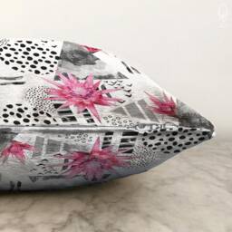 Throw Pillow With Pink Lotus Flowers, Double Sided Printing On The Soft Chenille Fabric Multi Size Options, Oeko-Tex?? Standard - thumbnail 3