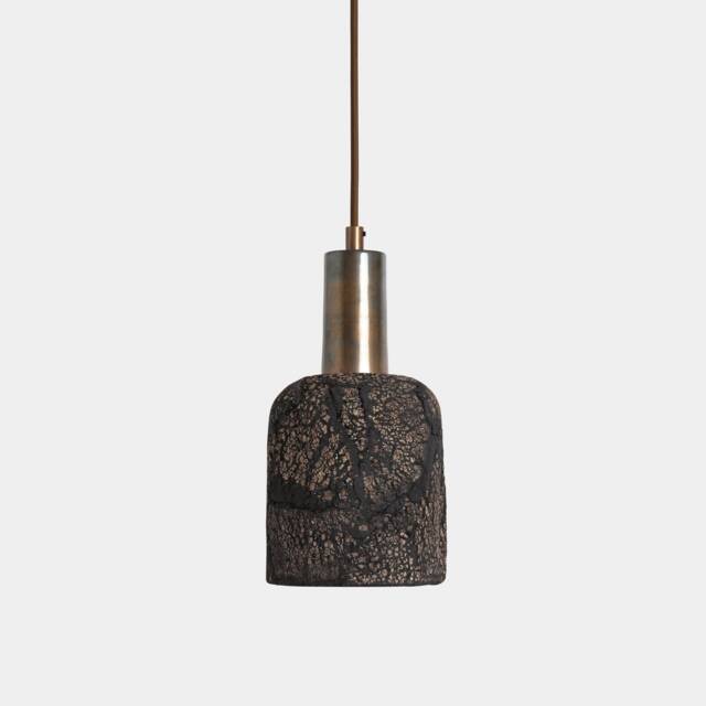 Osier Organic Ceramic Pendant Light Black Clay 4.5 - image 1