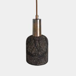 Osier Organic Ceramic Pendant Light Black Clay 4.5 - thumbnail 2