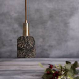 Osier Organic Ceramic Pendant Light Black Clay 4.5 - thumbnail 3