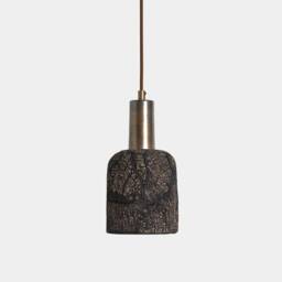 Osier Organic Ceramic Pendant Light Black Clay 4.5