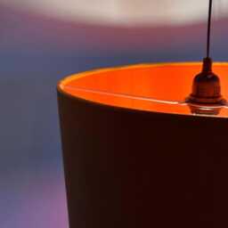 Burnt Orange Velvet Drum Lampshade, Double Sided Lampshade With Burnt Cotton Interior - thumbnail 3