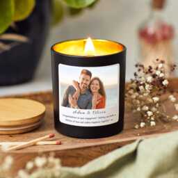 Personalised Engagement Photo Candle Gift Set, Presents For Future Bride Groom, Friend Engagement, Newly Engaged Couple - thumbnail 3